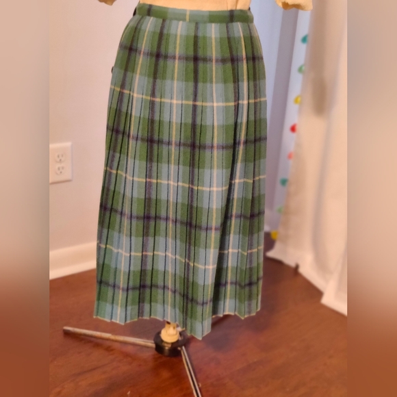 Mosbrook vintage▪️ mad for plaid▪️ academia school girl full length wool skirt S - Picture 4 of 12